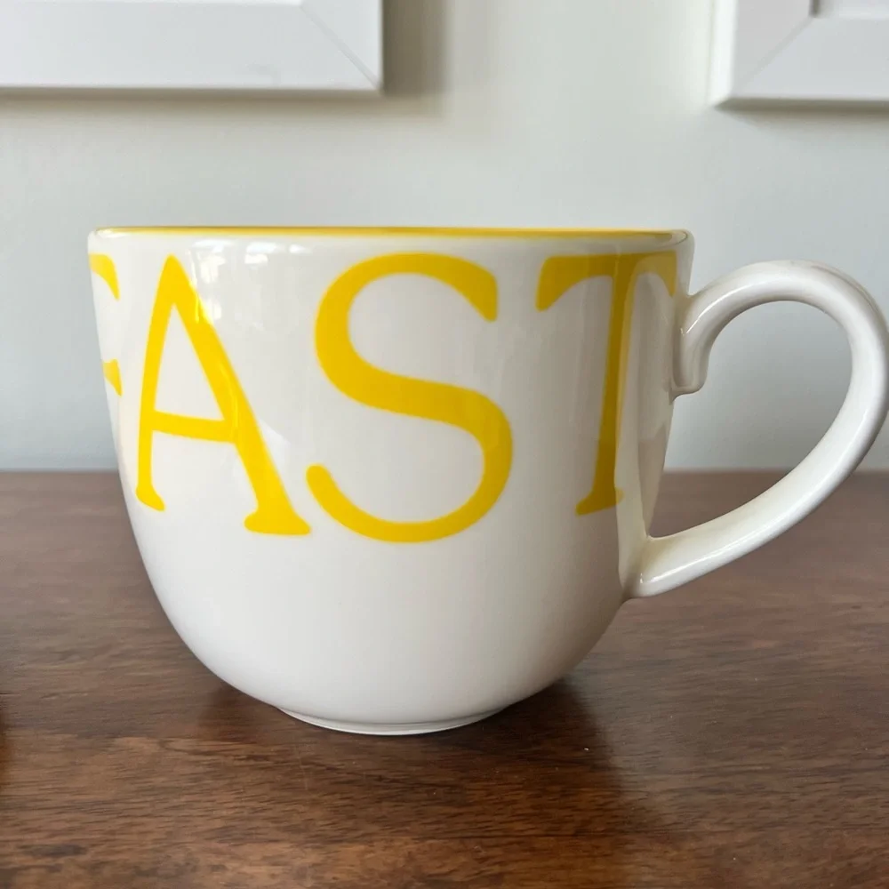 Crate & Barrel Oversized Breakfast Mug and Saucer Set